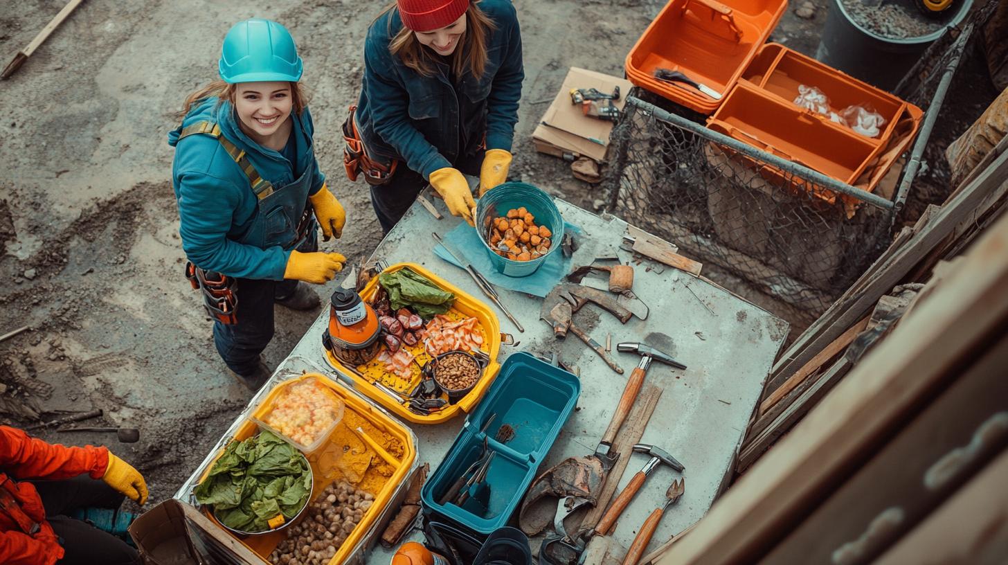 Доставка обедов на стройплощадку: Как БинаФоод обеспечивает сытное и разнообразное питание для рабочих на строительных объектах. доставка, обедов, в, офис, на, стройплощадку